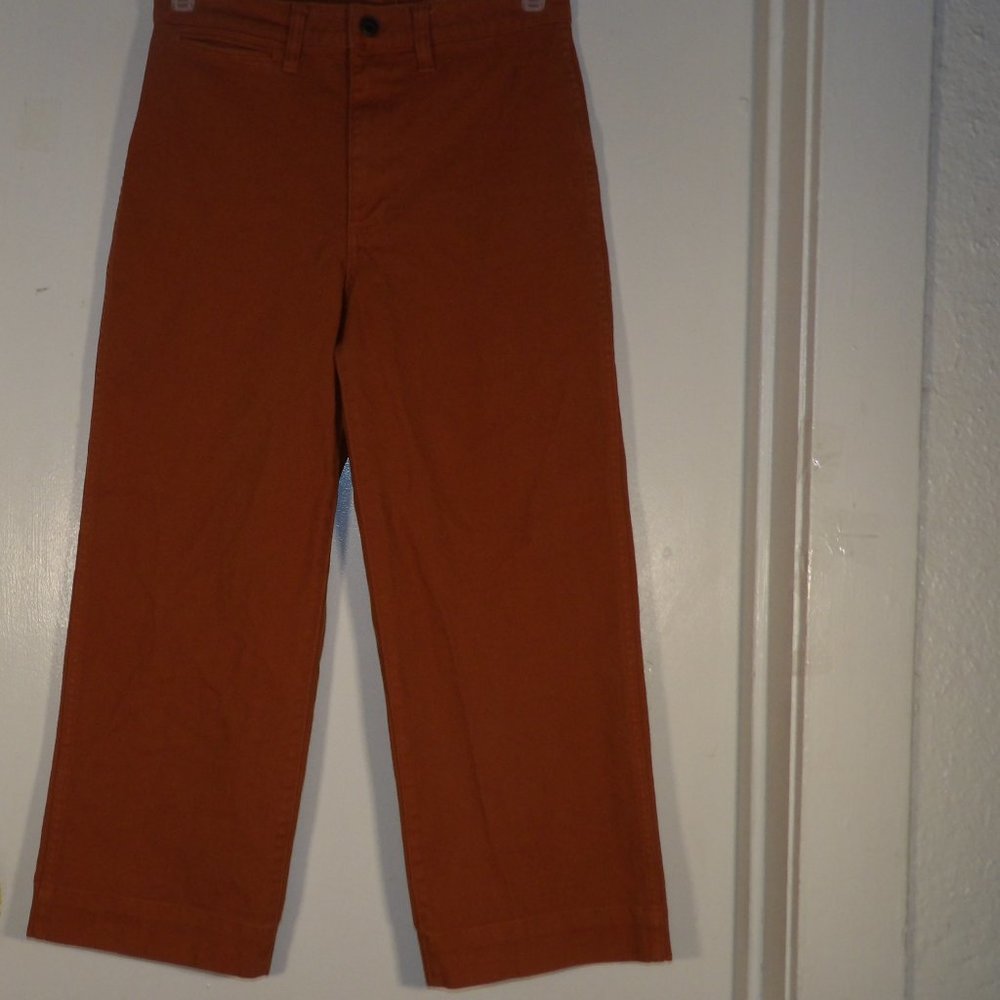 Madewell Orange Wash Slim Emmett Wide Leg Crop Jeans Sz 28